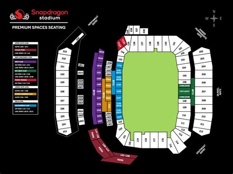 Season tickets include 14 home matches, with the 2023 schedule expected to be announced soon. . Seating chart snapdragon stadium
